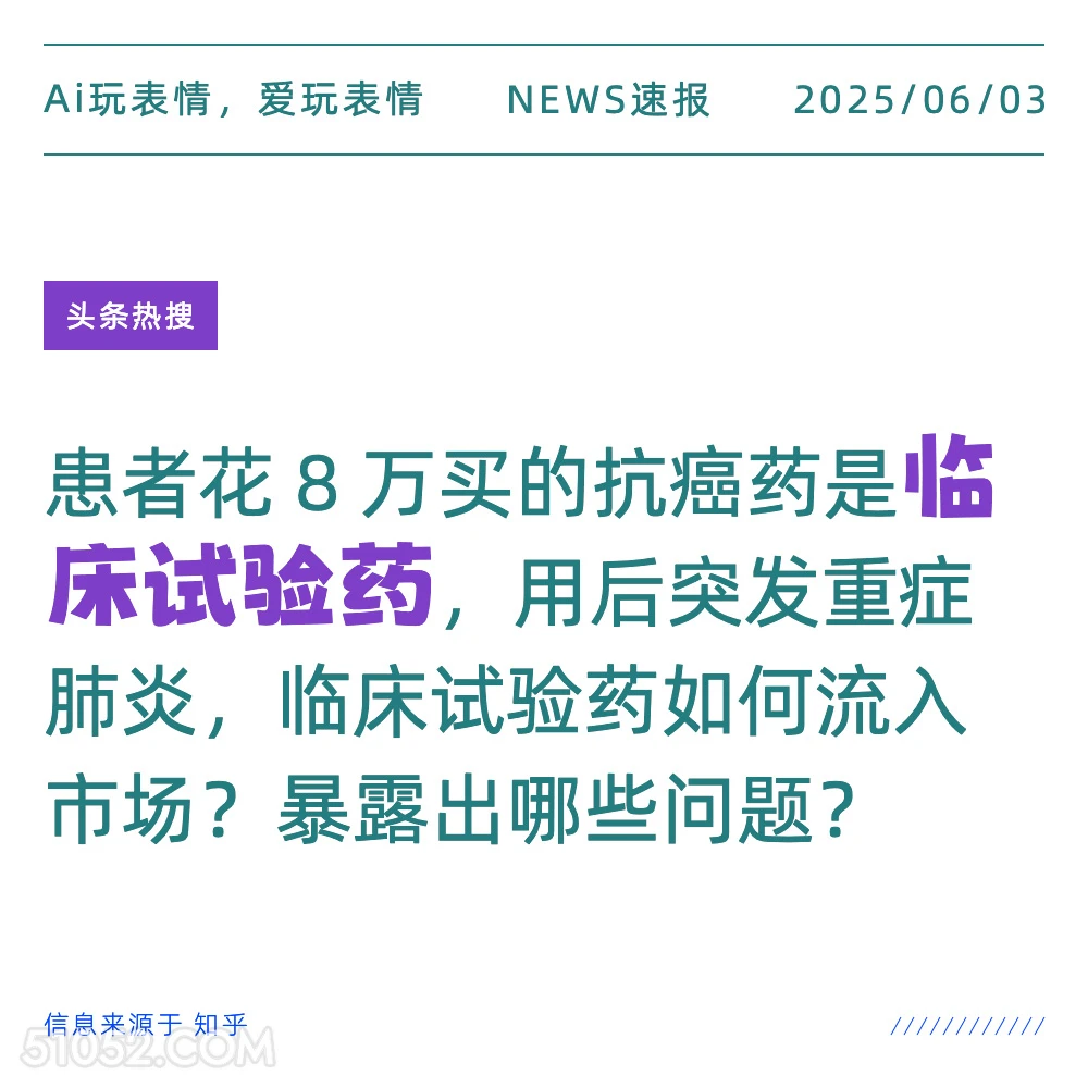 临床试验药 2025年06月03日 新闻 头条热搜