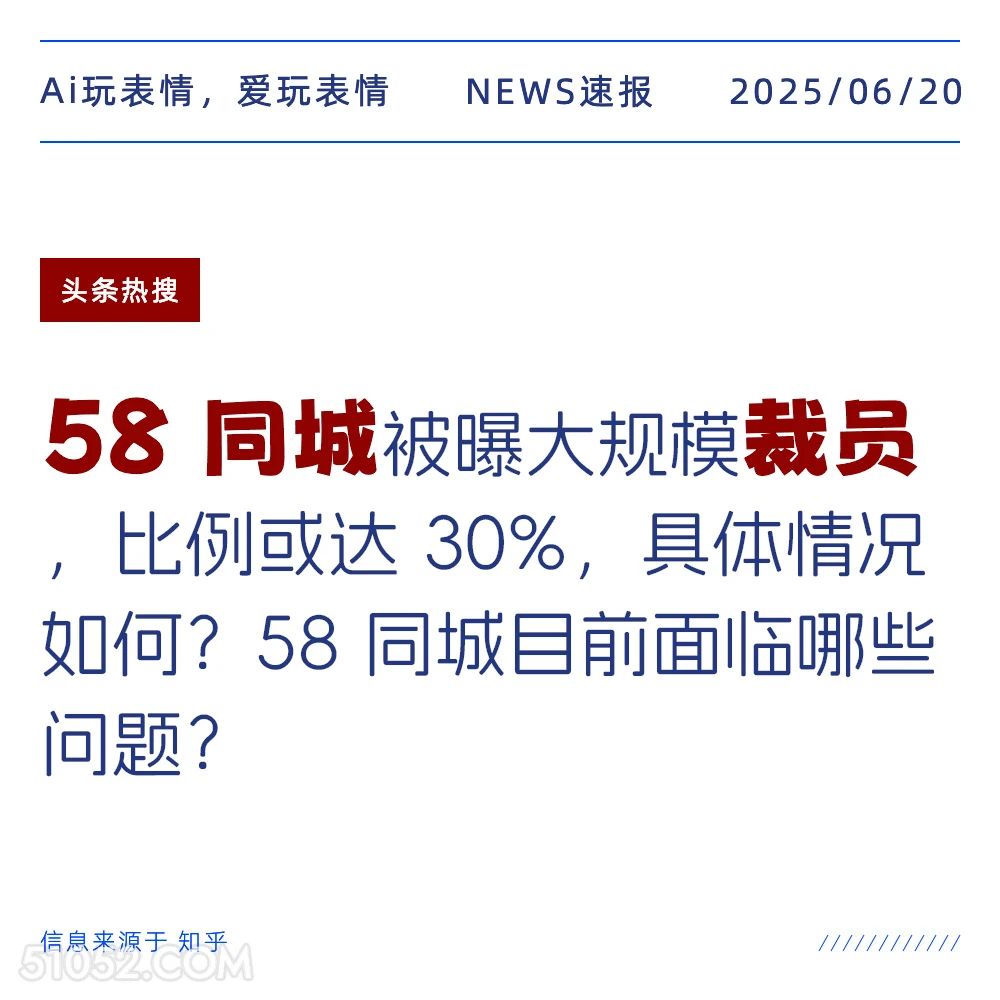 58同城裁员 2025年06月20日 新闻 头条热搜