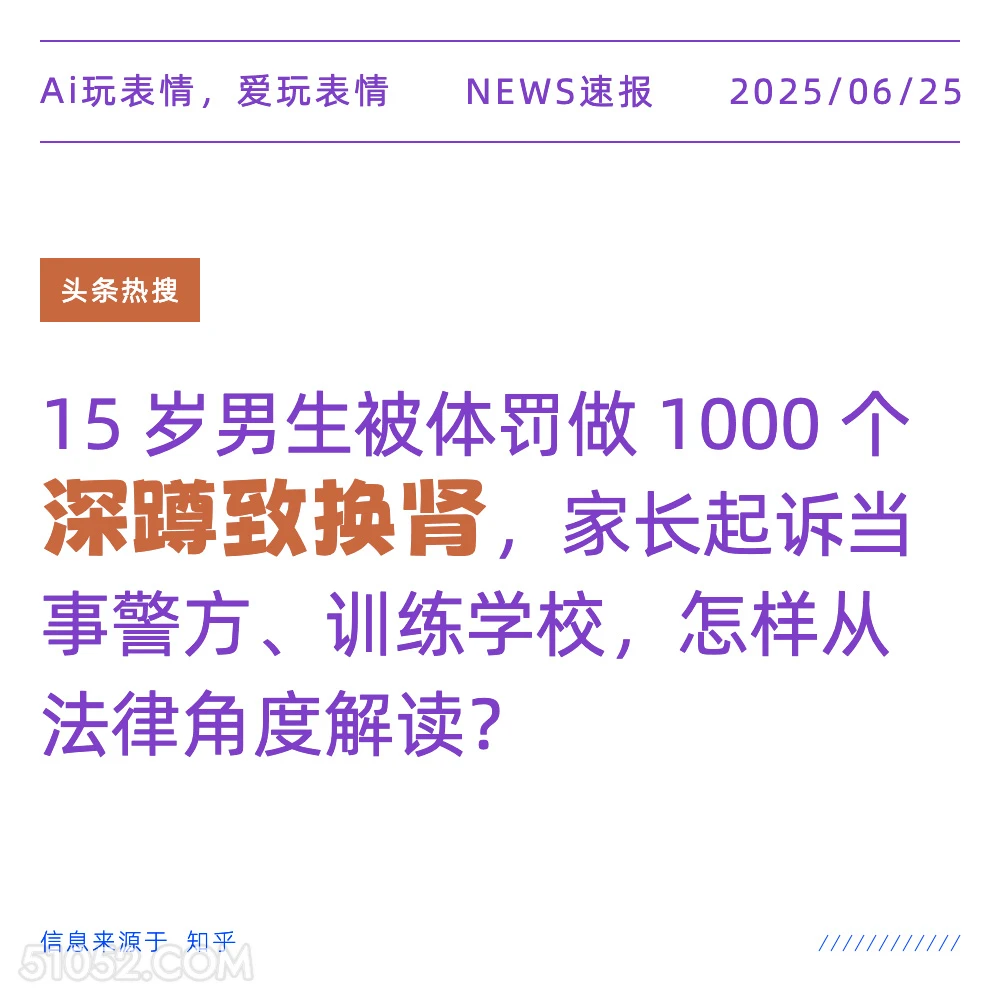 深蹲致换肾 2025年06月25日 新闻 头条热搜