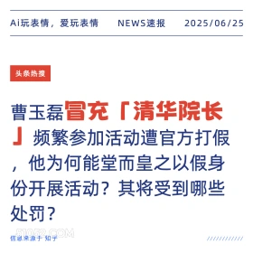 冒充清华院长 2025年06月25日 新闻 头条热搜