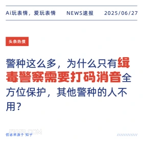 缉毒警察打码 2025年06月27日 新闻 头条热搜