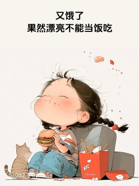 又饿了,果然漂亮不能当饭吃 小女孩 干饭 笑死了 搞笑文案