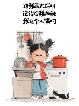 给我画大饼时记得加辣 小女孩 互动性 发朋友圈 搞笑文案