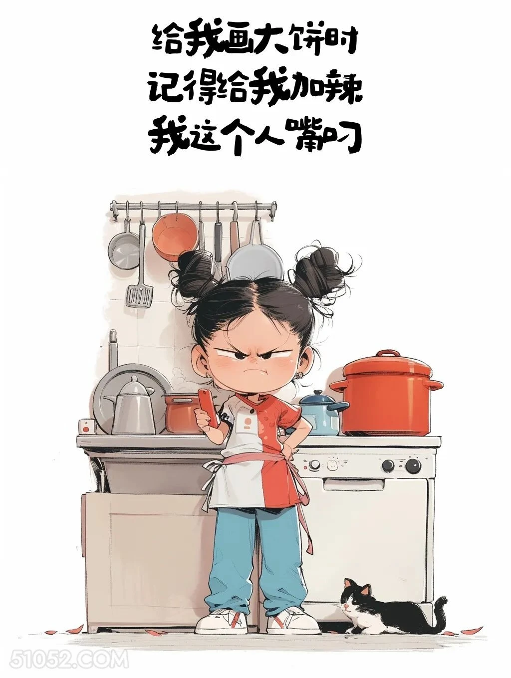 给我画大饼时记得加辣 小女孩 互动性 发朋友圈 搞笑文案