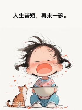 人生苦短再来一碗 小女孩 干饭 笑死了 搞笑文案