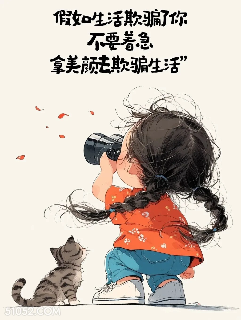 假如生活欺骗了你，拿美颜去骗生活 小女孩 互动性 发朋友圈 搞笑文案