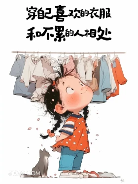 穿喜欢的衣服和不累的人相处 小女孩 干净 治愈文案