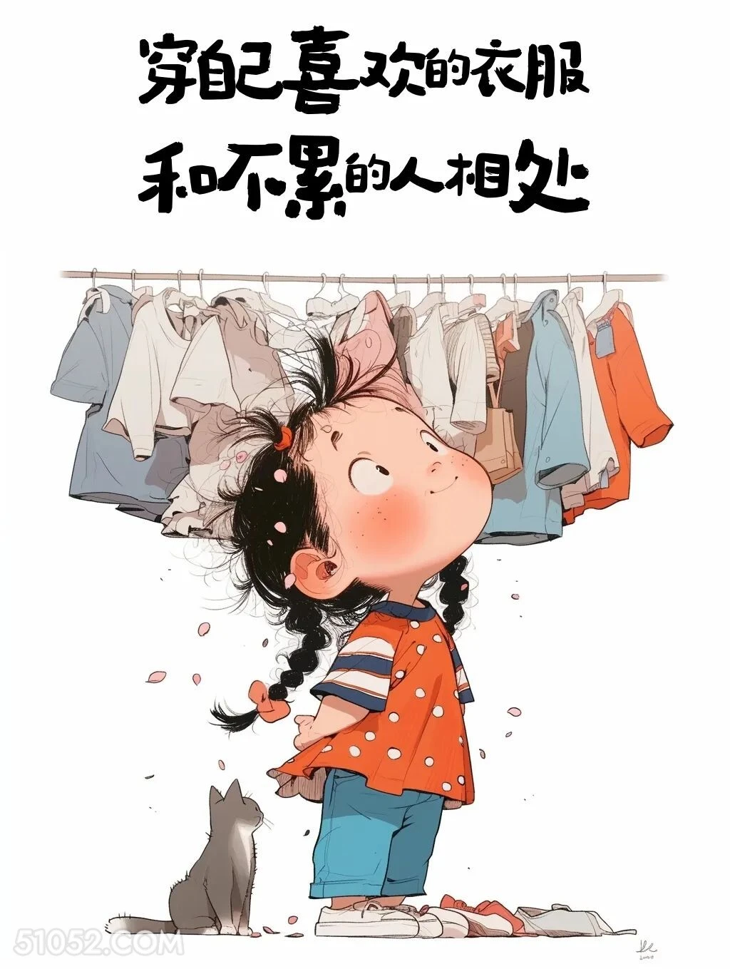 穿喜欢的衣服和不累的人相处 小女孩 干净 治愈文案