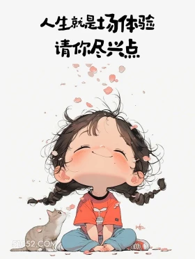 人生请你尽兴 小女孩 干净 治愈文案