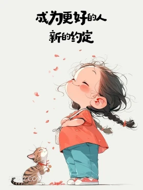 成为更好的自己 小女孩 干净 治愈文案