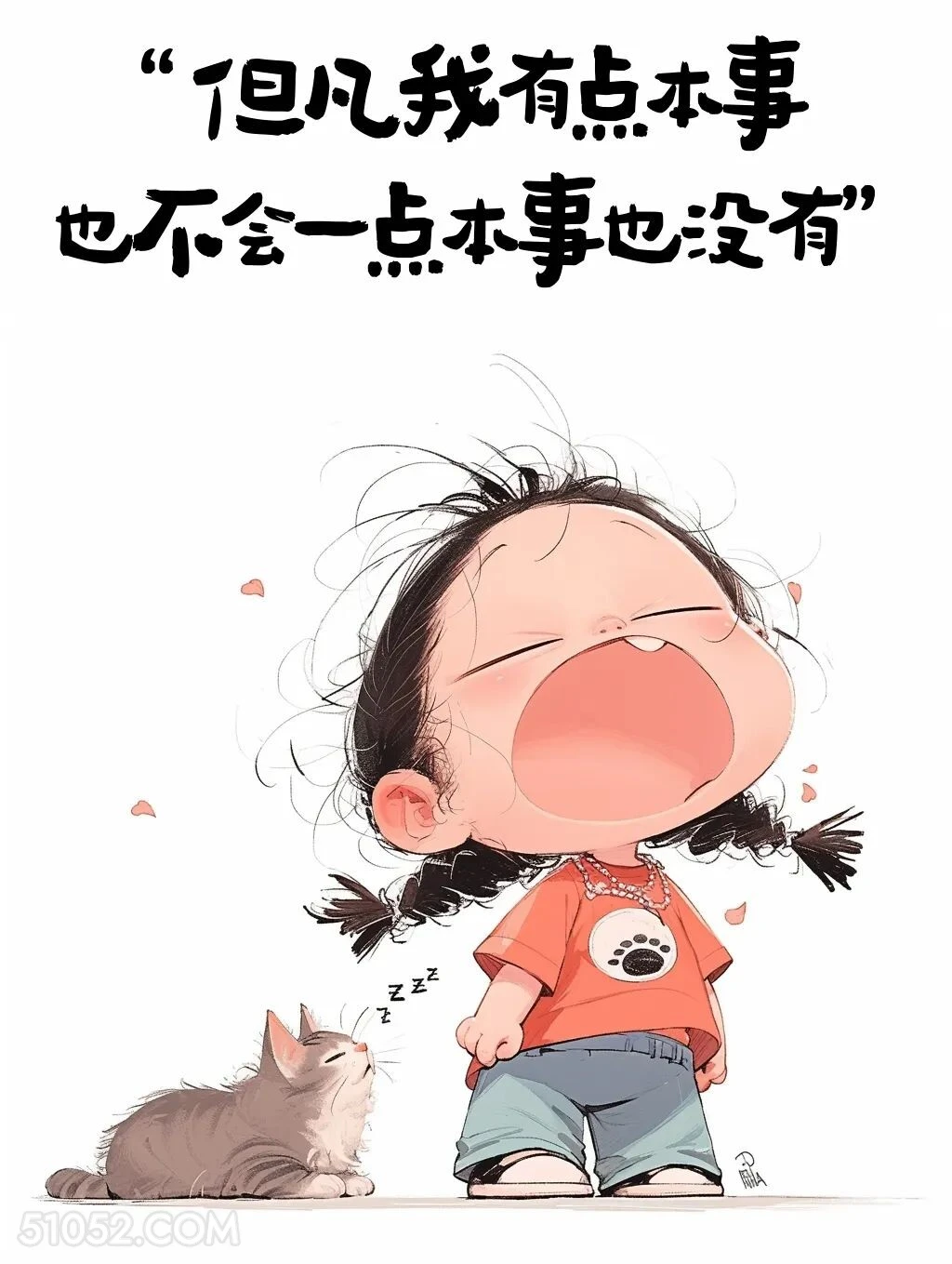 但凡我有本事也不会一点本事没有 小女孩 互动性 发朋友圈 搞笑文案