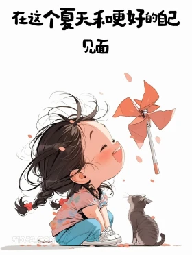 在夏天和更好的自己见面 小女孩 干净 治愈文案