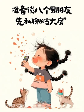 准备谈八个男朋友 小女孩 互动性 发朋友圈 搞笑文案