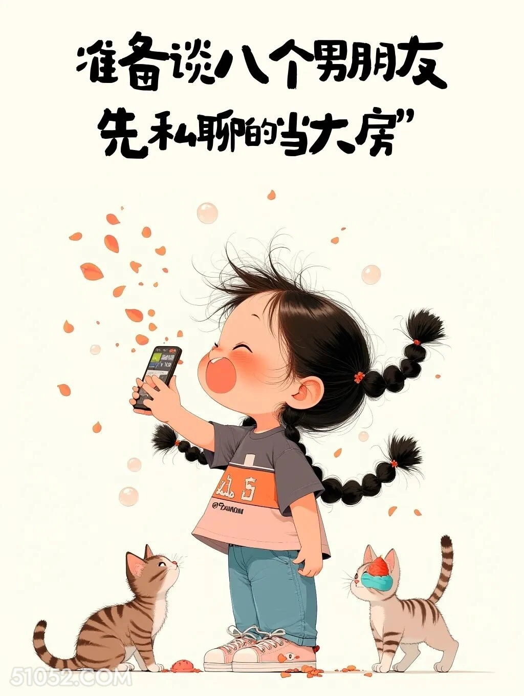准备谈八个男朋友 小女孩 互动性 发朋友圈 搞笑文案