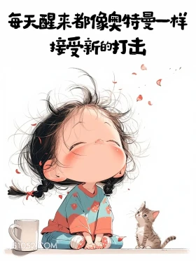 每天醒来都像奥特曼接受新打击 小女孩 互动性 发朋友圈 搞笑文案