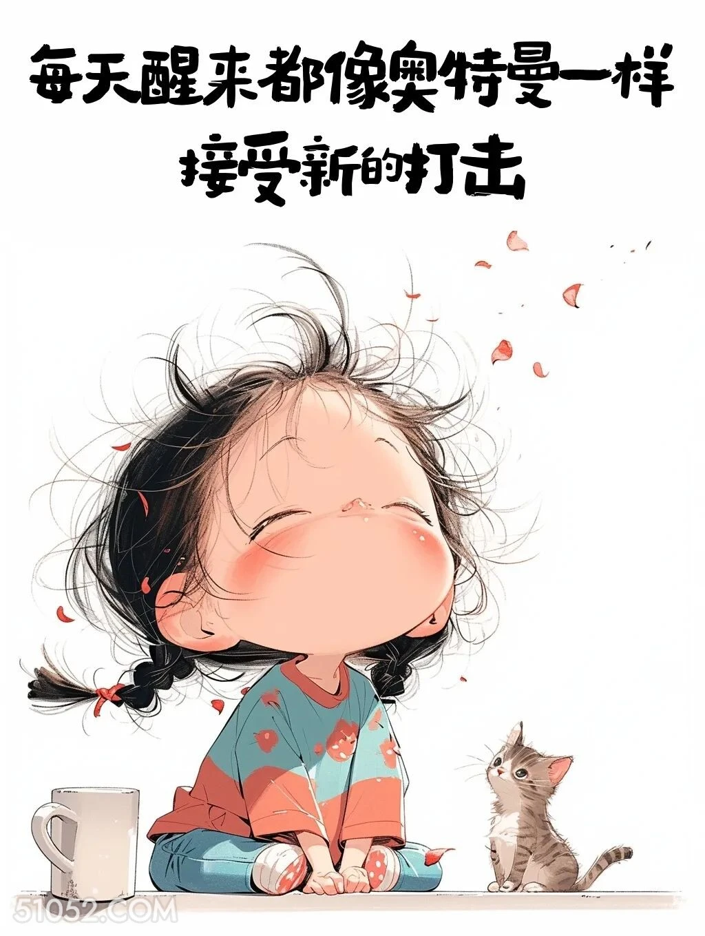每天醒来都像奥特曼接受新打击 小女孩 互动性 发朋友圈 搞笑文案