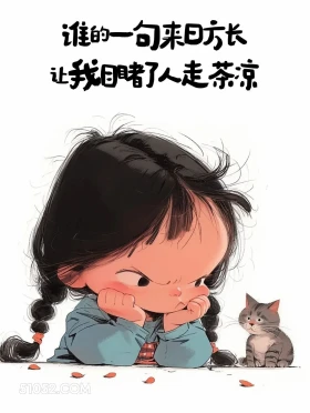 来日方长，人走茶凉 小女孩 干净 治愈文案