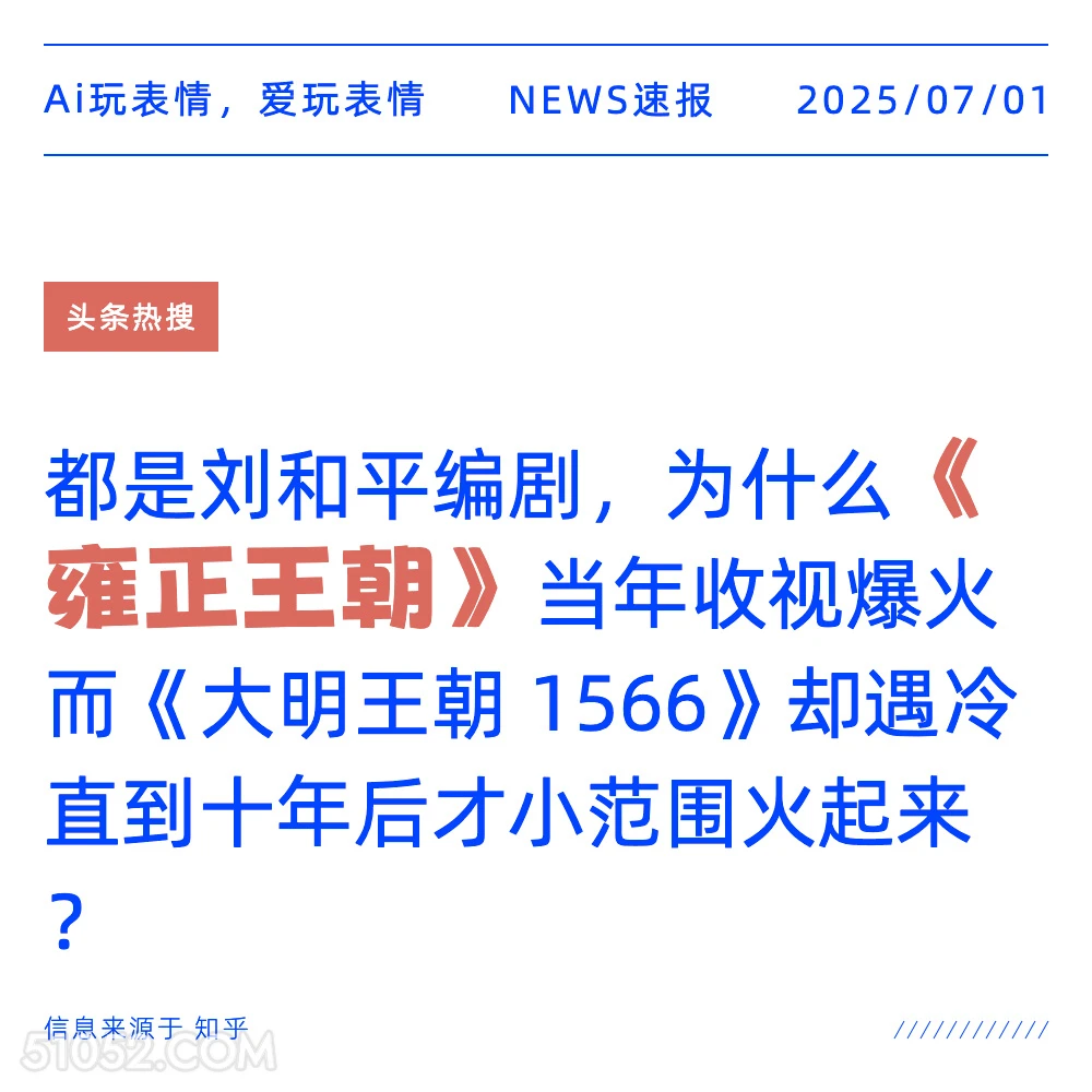 雍正王朝 2025年07月01日 新闻 头条热搜