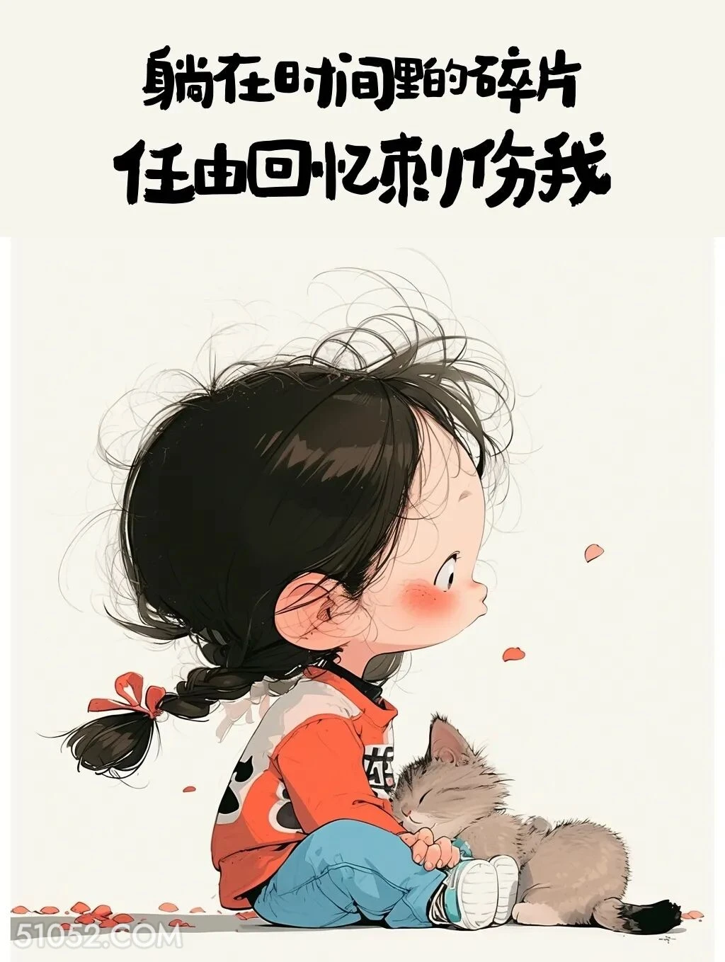 躺在时间的碎片，任由回忆刺伤我 小女孩 痛苦 失望 文案