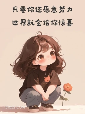 你愿意努力,世界会给你惊喜 小女孩 走心 文案 治愈