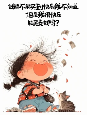 快乐能买点钱吗 小女孩 有趣表情包 搞笑文案