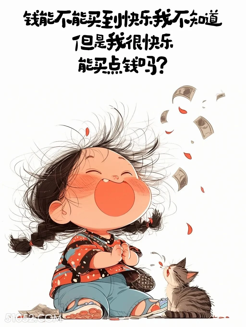 快乐能买点钱吗 小女孩 有趣表情包 搞笑文案