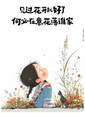 见过花开就好 小女孩 人间清醒 文案