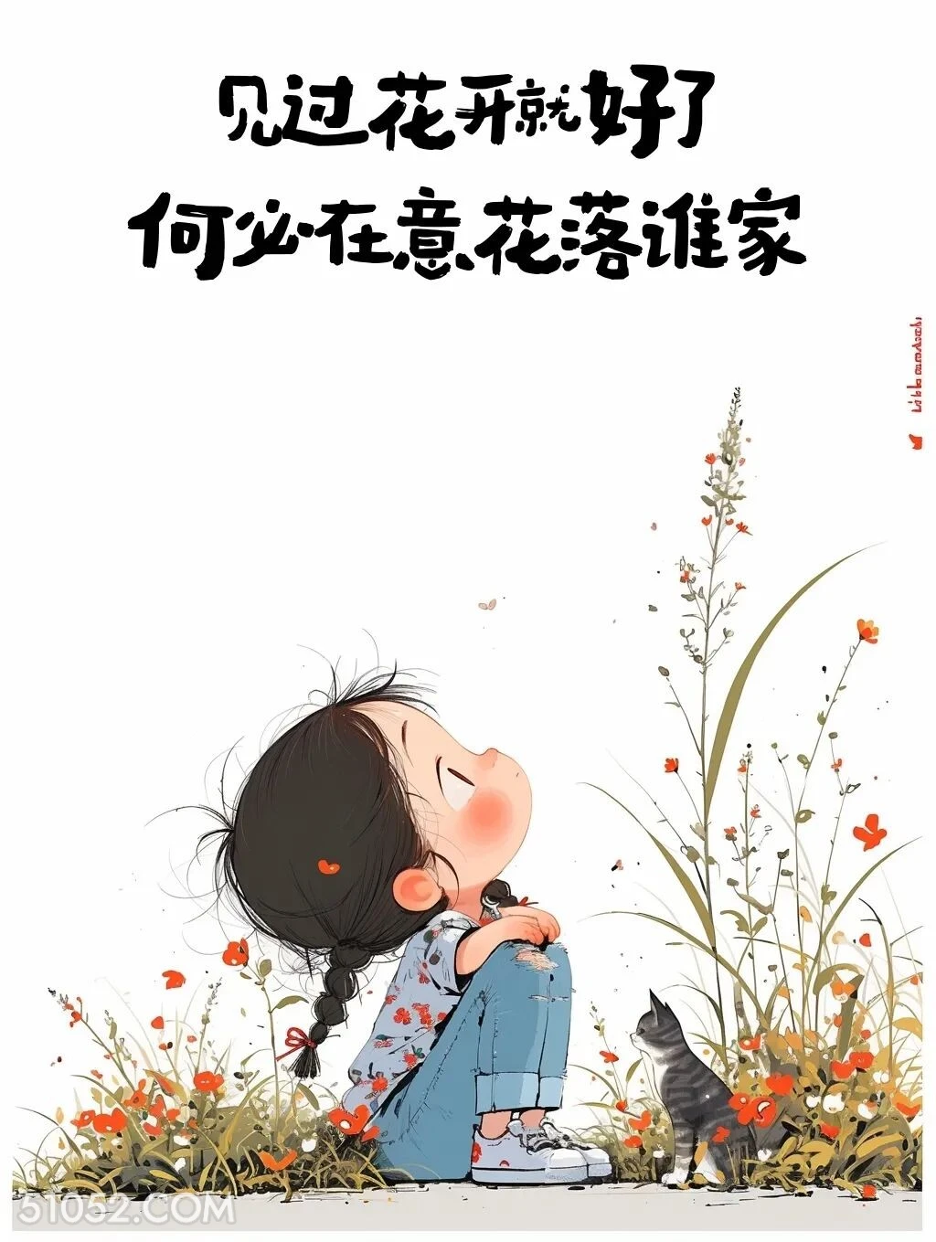 见过花开就好 小女孩 人间清醒 文案
