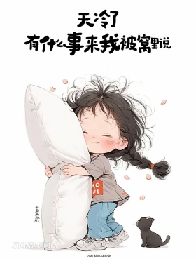 天冷了,有事来我被窝说 小女孩 发疯文学 笑死了 搞笑文案