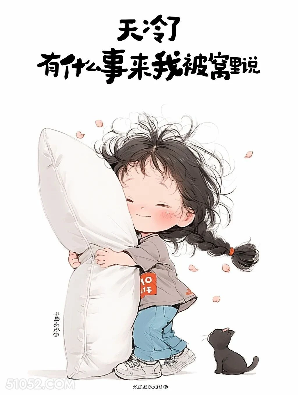天冷了，有事来我被窝说 小女孩 发疯文学 笑死了 搞笑文案