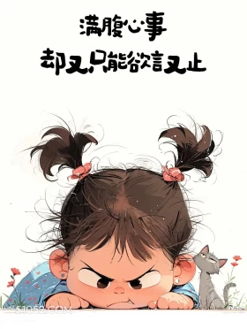 满腹心事,欲言又止 小女孩 痛苦 失望 文案