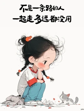 不是一条路的人一起走多远都没用 小女孩 清醒句子 释怀 文案