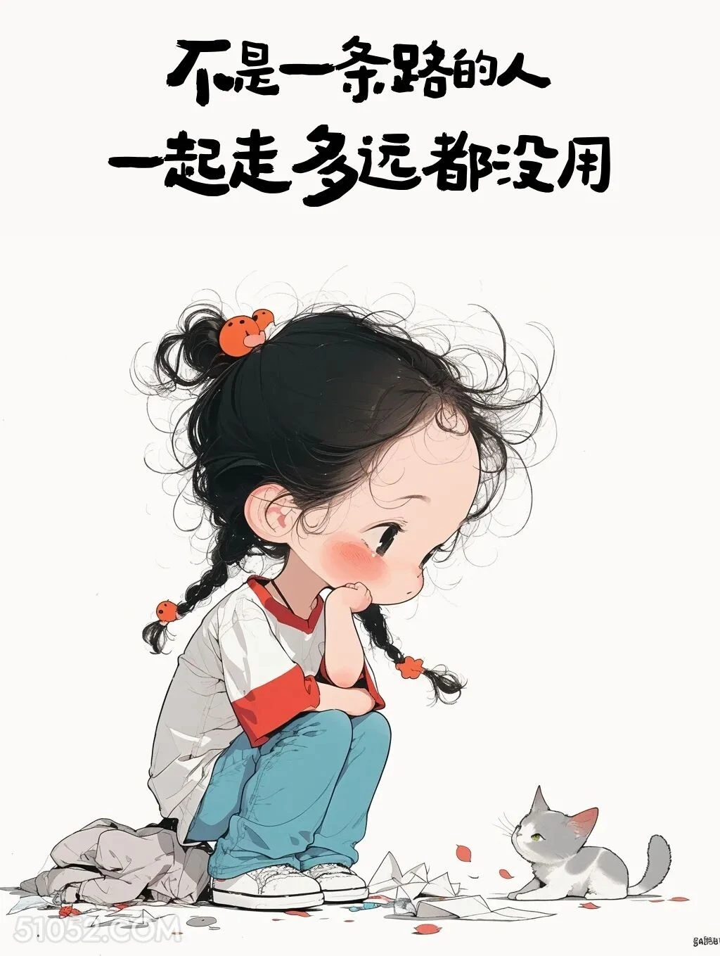 不是一条路的人一起走多远都没用 小女孩 清醒句子 释怀 文案