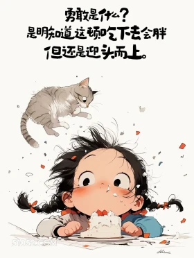 勇敢是明知吃了会胖还迎头而上 小女孩 有趣表情包 搞笑文案