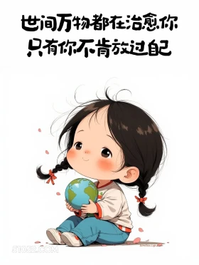 只有你自己不肯放过自己 小女孩 清醒句子 释怀 文案