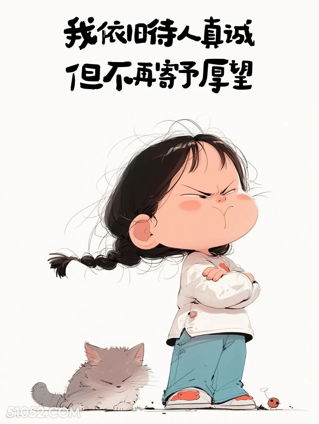 依然待人真诚，但不再寄予厚望 小女孩 人间清醒 文案
