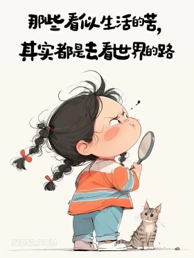 看似生活的苦其实是看世界的路 小女孩 人间清醒 治愈文案