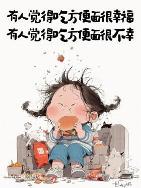 有人觉得吃方便面很幸福,有人觉得不幸 小女孩 太脏了 现实文案 人间清醒