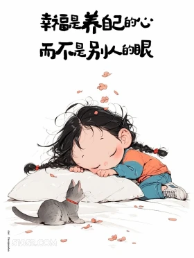 幸福是养自己的心 小女孩 人间清醒 治愈文案