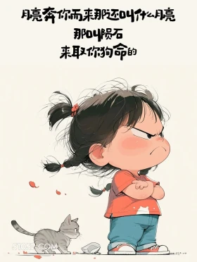 奔你而来的那叫陨石 小女孩 有趣表情包 搞笑文案