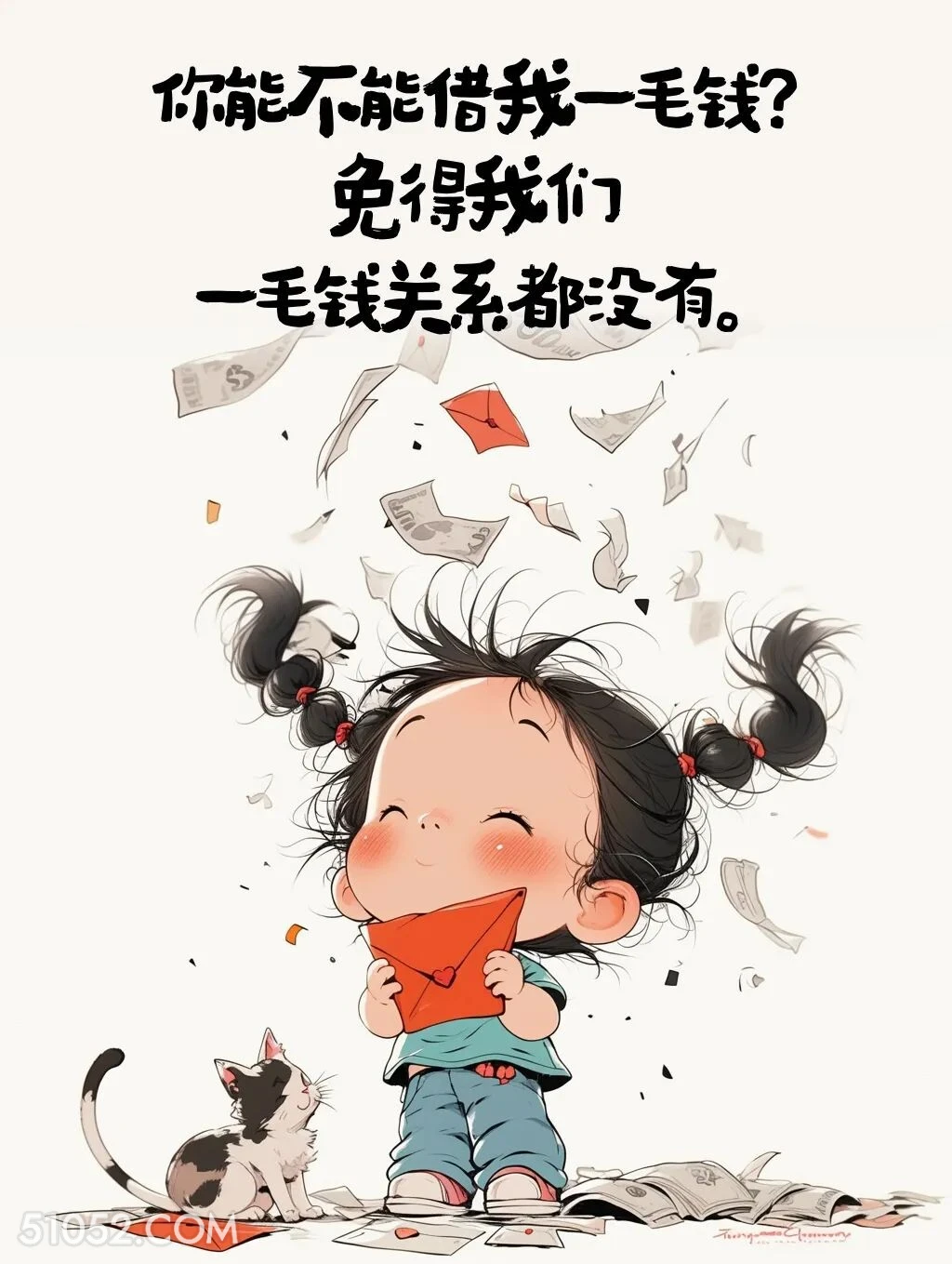 你能不能借我一毛钱免得我们一毛钱关系没有 小女孩 发疯文学 笑死了 搞笑文案