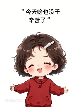 今天啥也没干，辛苦了 小女孩 发癫 发朋友圈 搞笑文案