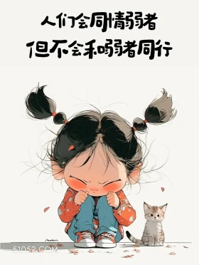 人会同情弱者但不会与弱者同行 小女孩 释怀 放下 文案