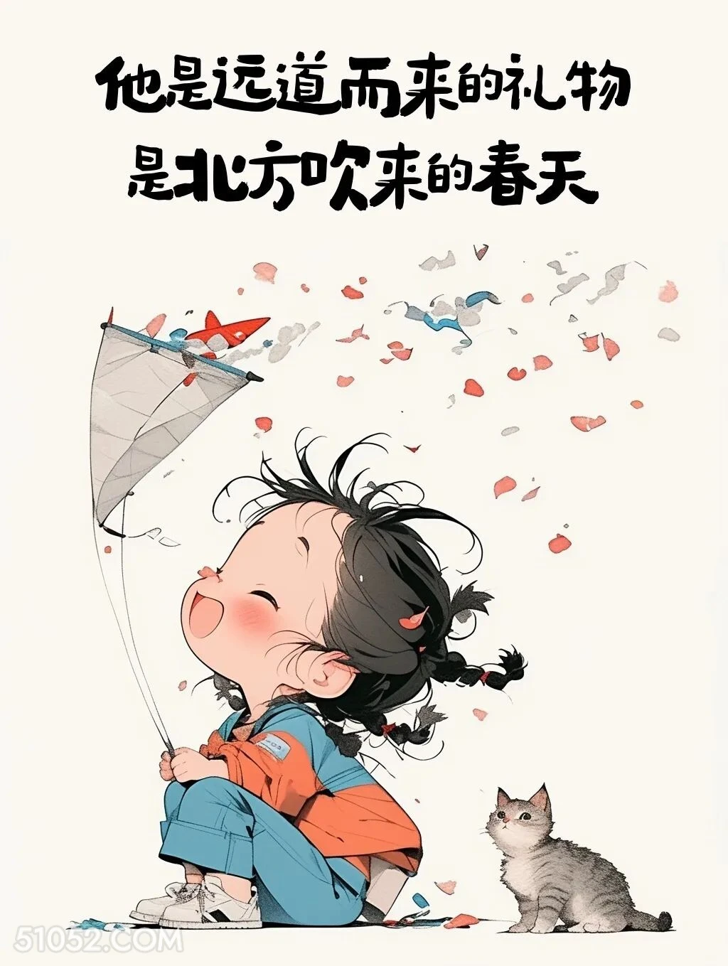 他是远道而来的礼物 小女孩 发朋友圈 文案