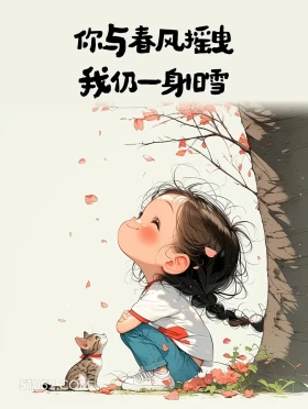 你与春风摇曳,我仍一身旧雪 小女孩 发朋友圈 文案