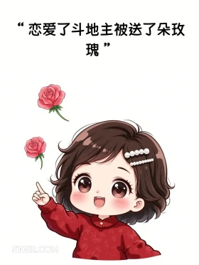 恋爱了斗地主被藏了朵玫瑰 小女孩 发癫 发朋友圈 搞笑文案