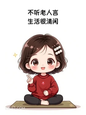 不听老人言，生活很清闲 小女孩 发癫 发朋友圈 搞笑文案