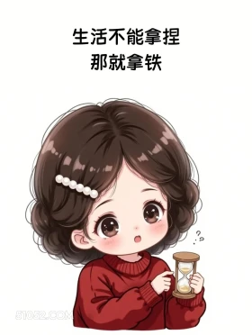生活不能拿捏,那就拿铁 小女孩 发癫 发朋友圈 搞笑文案