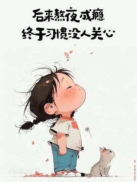 熬夜成瘾,习惯没人关心 小女孩 释怀 放下 文案