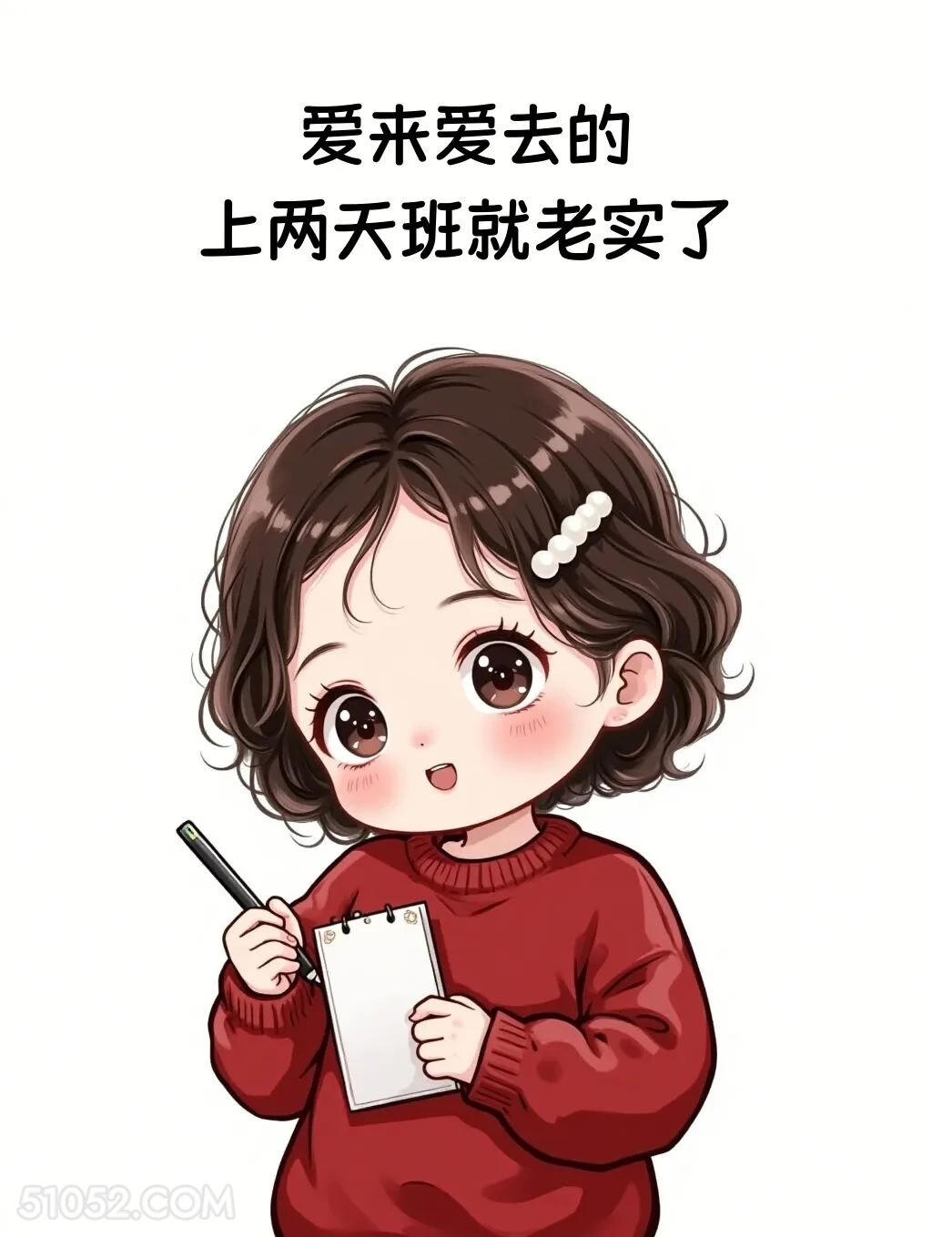 爱来爱去，上两天班就老实了 小女孩 发癫 发朋友圈 搞笑文案